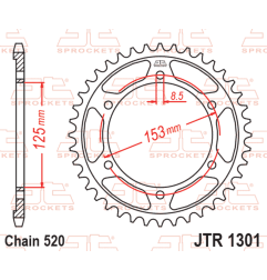JT SPROCKETS steel rear sprocket 40T, 520 pitch for HONDA CRF 250 L, CRF 250 L ABS, CRF 250 M, CRF 300 L, XR 250 1995-2026
