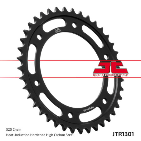 JT SPROCKETS steel rear sprocket 40T, 520 pitch for HONDA CRF 250 L, CRF 250 L ABS, CRF 250 M, CRF 300 L, XR 250 1995-2026
