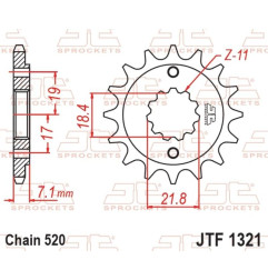 JT SPROCKETS steel front sprocket 14T, 520 pitch for HONDA CRF 250 L ABS, CRF 300 L, NX 250, NX 250 2, XR 250 1988-2026