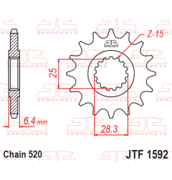 Piñón de acero JT SPROCKETS 14 dientes, paso 520 para YAMAHA YFM 700 RAPTOR 2WD, YFZ 450 de 2006 a 2025