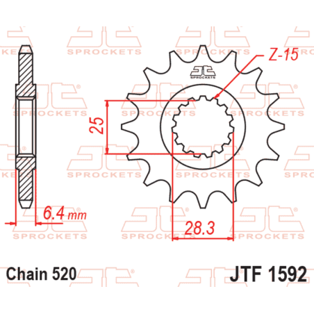 Piñón de acero JT SPROCKETS 14 dientes, paso 520 para YAMAHA YFM 700 RAPTOR 2WD, YFZ 450 de 2006 a 2025