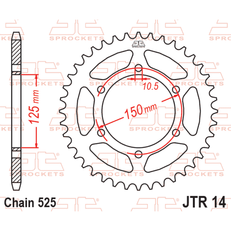 JT SPROCKETS Kettenrad Stahl Teilung 525 für BENELLI TRK 502 X 2018-2025