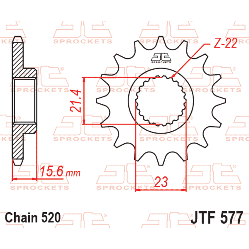 Pignon acier JT SPROCKETS 15 dents, pas 520 pour YAMAHA TT 600, TT 600 RE, XT 600, XT 600 Z TENERE, XTZ 660 TENERE Pignon acier JT SPROCKETS 15 dents, pas 520 pour YAMAHA TT 600, TT 600 RE, XT 600, XT 600 Z TENERE, XTZ 660 TENERE