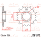 Piñón de acero JT SPROCKETS 15 dientes, paso 520 para YAMAHA TT 600, TT 600 RE, XT 600, XT 600 Z TENERE, XTZ 660 TENERE Piñón de acero JT SPROCKETS 15 dientes, paso 520 para YAMAHA TT 600, TT 600 RE, XT 600, XT 600 Z TENERE, XTZ 660 TENERE