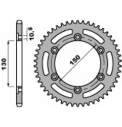 Couronne acier PBR pas 520 pour HONDA NX 650 DOMINATOR, XL 350, XR 250 de 1984 à 1999