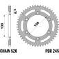 Couronne acier PBR pas 520 pour HONDA XL 500, XR 200 de 1982 à 2000