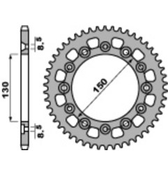 Corona de acero PBR paso 520 para HONDA NX 250, XL 250, XL 600, XL 600 L PARIS DAKAR, XL 600 LM PARIS DAKAR de 1982 a 1992