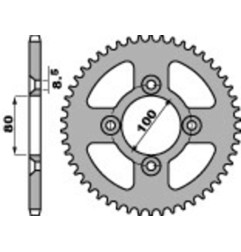 PBR steel rear sprocket 38T, 428 pitch for HONDA CRF 100, CRF 125, XR 100 1985-2027