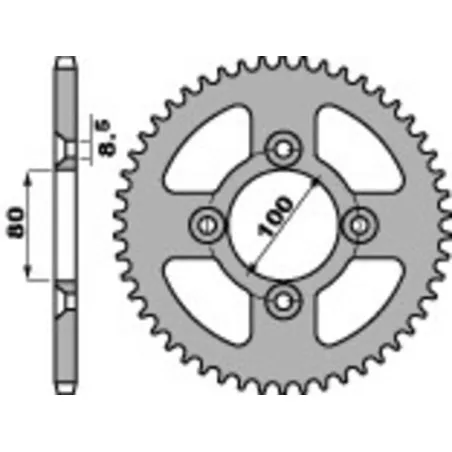 Corona de acero PBR 38 dientes, paso 428 para HONDA CRF 100, CRF 125, XR 100 de 1985 a 2027