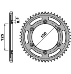 Corona de acero PBR paso 520 para KTM EXC 125, EXC 300, HUSQVARNA FC 450, SUPERMOTO 701 y HUSABERG FE 400, FE 501 de 1991 a 2026