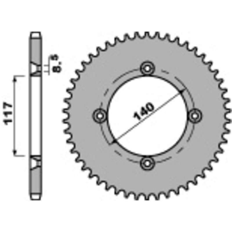 PBR steel rear sprocket 428 pitch for YAMAHA YZ 80 1985-1992