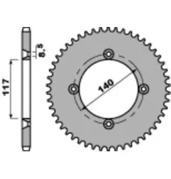 PBR steel rear sprocket 428 pitch for YAMAHA YZ 80 1985-1992
