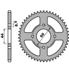 Couronne acier PBR pas 428 pour YAMAHA DT 50, TTR 125 de 2000 à 2001