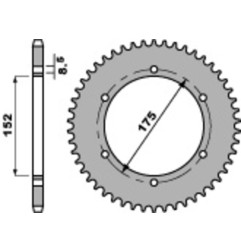 PBR Kettenrad Stahl Teilung 428 für YAMAHA DT 125, DT 125 RE, TDR 125, WR 125, WR 125 X 1988-2026