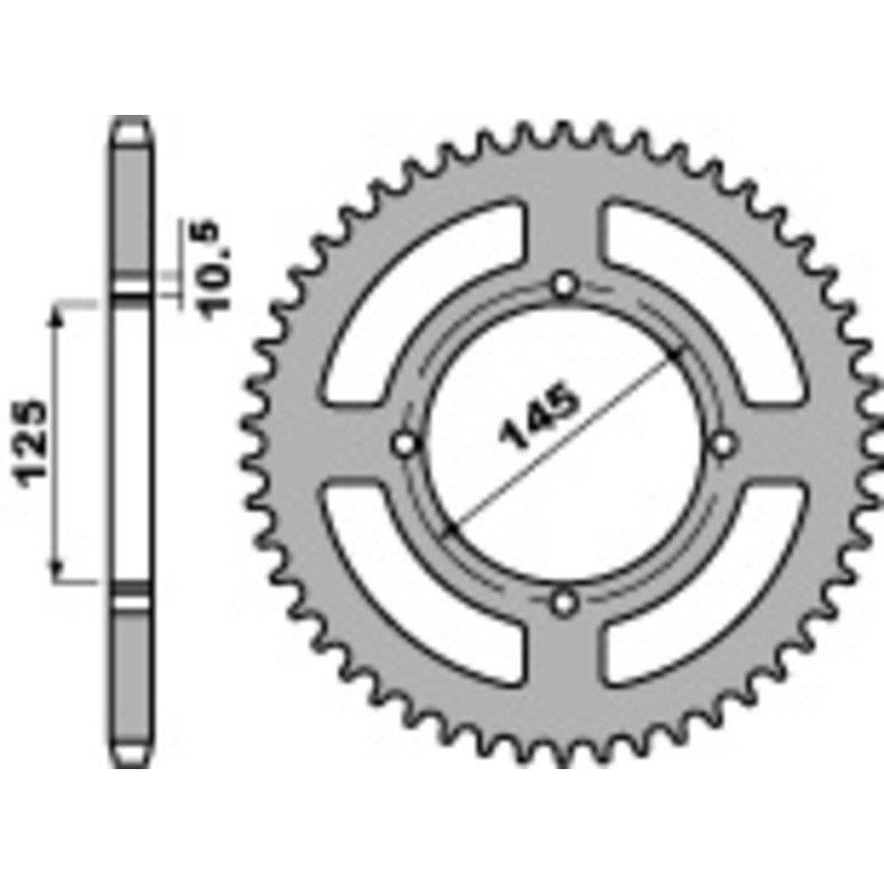 PBR steel rear sprocket 520 pitch for YAMAHA TT 600, XT 400, XT 600, XT 600 Z TENERE, XTZ 660 TENERE 1980-2004