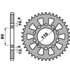 PBR steel rear sprocket 530 pitch for YAMAHA YZ 85 2002-2012