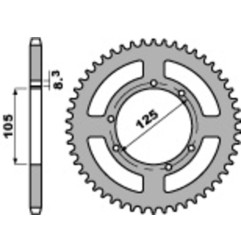 PBR steel rear sprocket 428 pitch for DERBI SENDA 125 SM, HM CRE 50 BAJA, RIEJU TANGO 125 and VENT BAJA 50 2003-2025