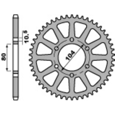 PBR Kettenrad Stahl Teilung 520 für CF MOTO CL-X 700 SPORT, GT 650, MT 650, NK 650 und POLARIS TRAIL BOSS 325 2000-2025