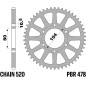 PBR Kettenrad Stahl Teilung 520 für CF MOTO CL-X 700 SPORT, GT 650, MT 650, NK 650 und POLARIS TRAIL BOSS 325 2000-2025