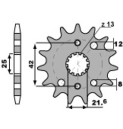 Piñón de acero PBR paso 530 para KTM LC4 640 de 1999 a 2006