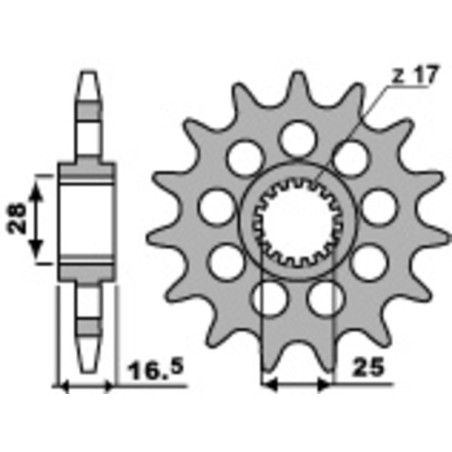PBR Ritzel Stahl Teilung 525 für KTM ADVENTURE 1190, ADVENTURE 1190 ABS WES, ADVENTURE 950, ADVENTURE 990, SUPERMOTO 990