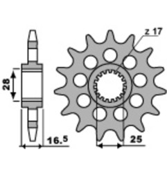 PBR Ritzel Stahl Teilung 525 für KTM ADVENTURE 1190, ADVENTURE 1190 ABS WES, ADVENTURE 950, ADVENTURE 990, SUPERMOTO 990