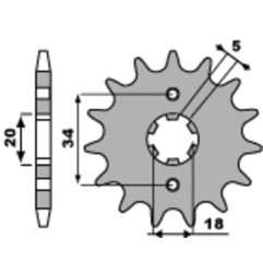 Pignon acier PBR pas 428 pour HONDA XLR 125 de 1997 à 1998