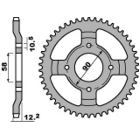 PBR Ritzel Stahl Teilung 520 für HONDA XL 200, XR 200 1982-2000