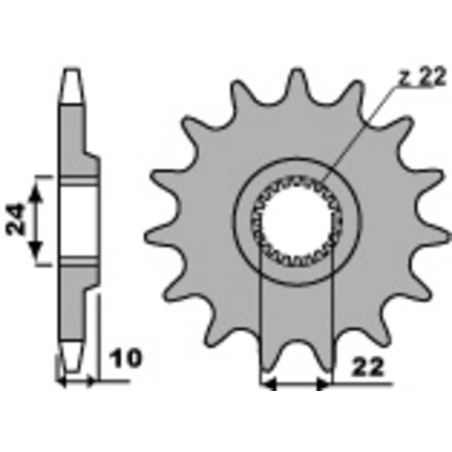 PBR steel front sprocket 520 pitch for APRILIA PEGASO 650, TUAREG 350 WIND and HUSQVARNA TR 650 STRADA ABS, TR 650 TERRA