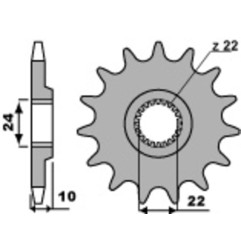 PBR steel front sprocket 520 pitch for APRILIA PEGASO 650, TUAREG 350 WIND and HUSQVARNA TR 650 STRADA ABS, TR 650 TERRA
