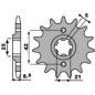 PBR Ritzel Stahl 14 Zähne, Teilung 520 für HUSQVARNA WR 360 und KAWASAKI KX 250, KX 500 1983-2002