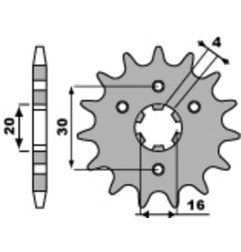 PBR steel front sprocket 428 pitch for KAWASAKI KDX 125 SR, KMX 125, KMX 200 1986-2002