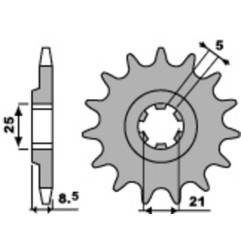 PBR steel front sprocket 520 pitch for HUSQVARNA CR 250, WR 250, WR 360, WRK 240, CAGIVA WMX 250 and KAWASAKI KX 250, KX 500