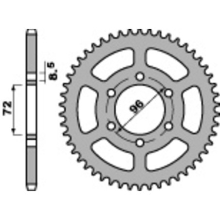 PBR steel front sprocket 13T, 520 pitch for HUSQVARNA WR 400 1979-1980