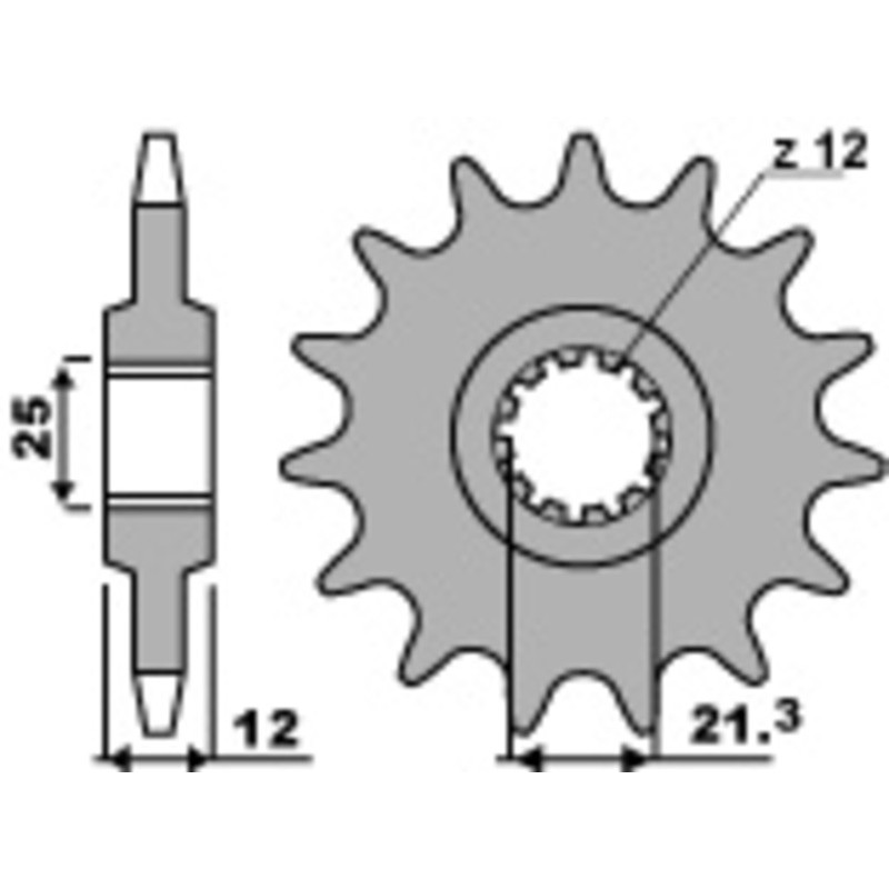 Pignon acier PBR pas 520 pour HUSABERG FE 400, FE 501, FE 650, FS 650 et HUSQVARNA CR 240, WR 240, WR 250, WR 400 de 1977 à 2008
