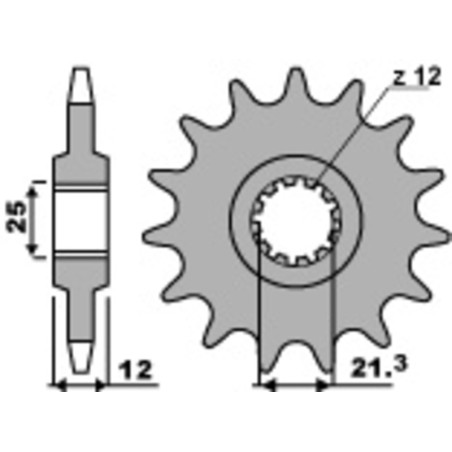 Piñón de acero PBR paso 520 para HUSABERG FE 400, FE 501, FE 650, FS 650 y HUSQVARNA CR 240, WR 240, WR 250, WR 400