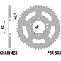 PBR Kettenrad Stahl 49 Zähne, Teilung 428 für YAMAHA DT 125, DT 125 MX, TTR 125 1977-2016