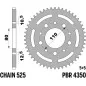 PBR steel rear sprocket 45T, 525 pitch for HONDA XRV 750 AFRICA TWIN and YAMAHA YZ 85 1990-2012 PBR steel rear sprocket 45T, 525 pitch for HONDA XRV 750 AFRICA TWIN and YAMAHA YZ 85 1990-2012