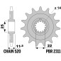 Piñón de acero PBR paso 520 para SHERCO SCF 450, SEF 450, SEF 500 de 2014 a 2027