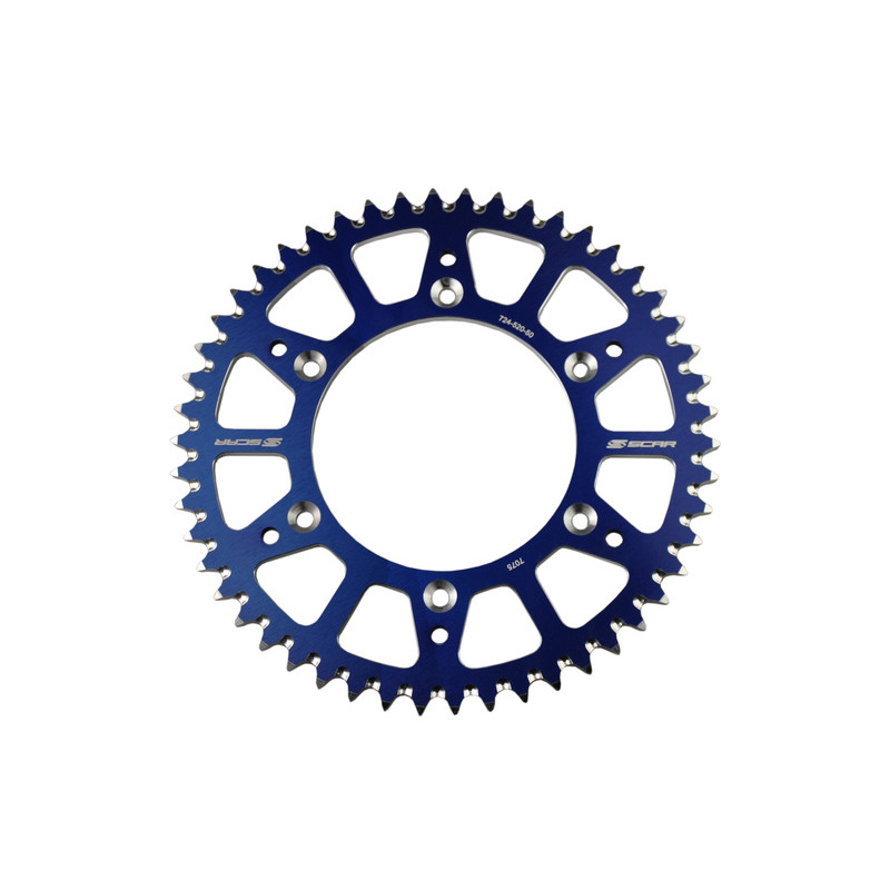 Corona de aluminio SCAR paso 520 para KTM SX 125, HUSQVARNA FC 250, GAS GAS EC 300 y HUSABERG TE 250 de 1993 a 2027 Corona de aluminio SCAR paso 520 para KTM SX 125, HUSQVARNA FC 250, GAS GAS EC 300 y HUSABERG TE 250 de 1993 a 2027