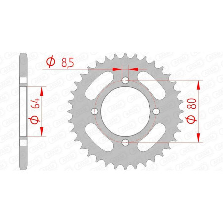 Kit cadena AFAM 420R1 14/32/94 - corona standard para YAMAHA CHAPPY 50 de 1995