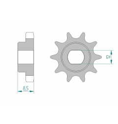 Kit chaîne AFAM 415 F - 10/40-102 - Couronne alu standard pour KTM SX 50 de 2006 à 2011