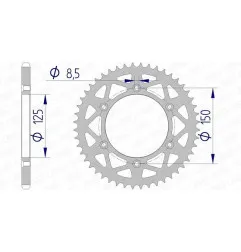 Kit de cadena AFAM 520 MXPRO - 14/51-118 - Corona aluminio standard para HUSQVARNA FC 250 y KTM SXF 350 de 2017 a 2026