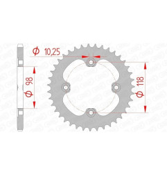 AFAM Chain kit 520 XSR4 - 14/42-102 - Steel Standard Rear Sprocket for CAN-AM DS 450 2008-2009