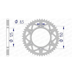 AFAM Chain kit 520 MXPRO - 13/51-118 - Alu Standard Rear Sprocket for GAS GAS MCF 450, HUSQVARNA FC 450 and KTM SXF 450