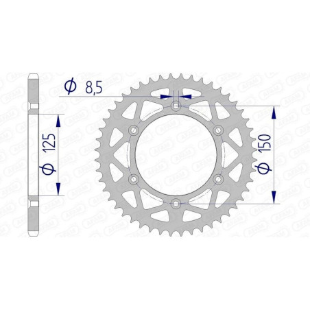 AFAM Chain kit 520 MXPRO - 13/51-118 - Alu Standard Rear Sprocket for GAS GAS MCF 450, HUSQVARNA FC 450 and KTM SXF 450