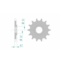 Kit chaîne AFAM 520 MXPRO - 13/51-118 - Couronne alu standard pour GAS GAS MCF 450, HUSQVARNA FC 450 et KTM SXF 450