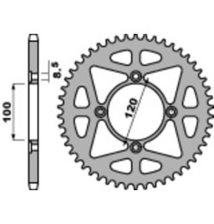 EK/PBR Kettenkit 428 ZVX - 14/54-136 - Standard Kettenrad Stahl für BETA RE 125 2013-2017