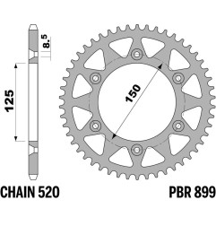 Kit de transmisión EK CHAIN para KTM SX 125, XC 125, XC 250, XC 300, GAS GAS MC 125 y HUSQVARNA TC 125 de 2020 a 2027