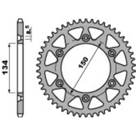 EK/PBR Chain kit 520M3 - 12/49-112 - Alu Standard Rear Sprocket for KAWASAKI KX 125 1992-1993